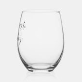 ハッピー80誕生日キープサケ名 ステムなしワイングラス (左)