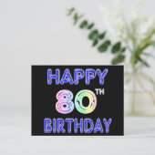 ハッピー80誕生日ギフトと誕生日アパレル ポストカード (スタンド正面)