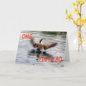 ハッピー80誕生日グースフラッピング カード (黄色い花)