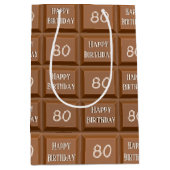 ハッピー80誕生日チョコレートキャンディバー ミディアムペーパーバッグ (正面)