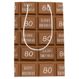 ハッピー80誕生日チョコレートキャンディバー ミディアムペーパーバッグ