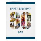 ハッピー80誕生日パパ番号80フォトコラージュ (正面)