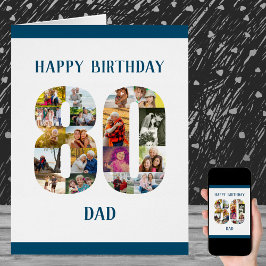 ハッピー80誕生日パパ番号80フォトコラージュ