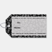 ハッピー80誕生日ブラック/ホワイト番号書式 ギフトタグ (裏面横)