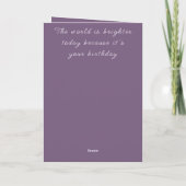 ハッピー80誕生日名フローラ紫 カード (裏面)