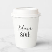 ハッピー80誕生日名黒白 紙コップ (正面)