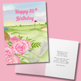 ハッピー80誕生日牡丹オンゴルフコース カード