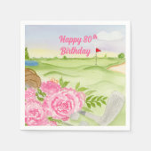 ハッピー80誕生日牡丹オンゴルフコース スタンダードカクテルナプキン (正面)