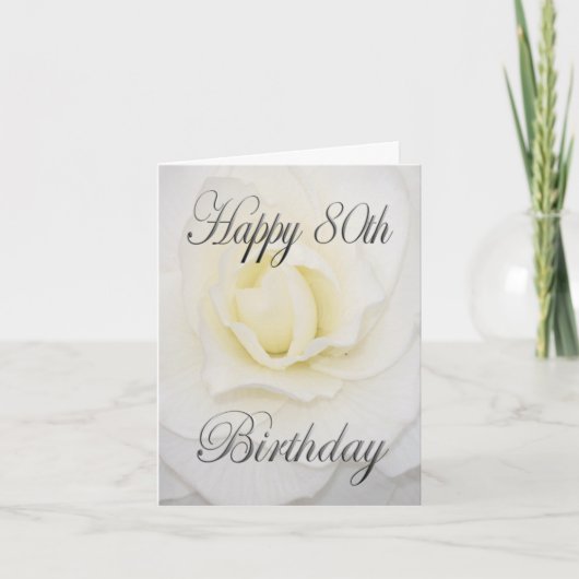 ハッピー80誕生日白花 カード (正面)