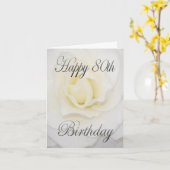 ハッピー80誕生日白花 カード (黄色い花)