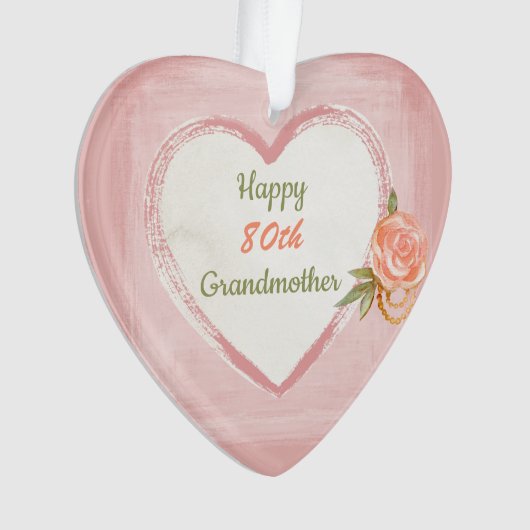 ハッピー80誕生日祖母 オーナメント (正面)