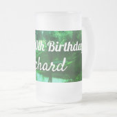 ハッピー80誕生日農村シーン フロストグラスビールジョッキ (正面右)