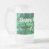 ハッピー80誕生日農村シーン フロストグラスビールジョッキ (左)