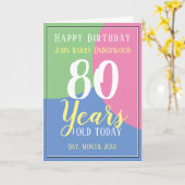 ハッピー80誕生日 カード (黄色い花)