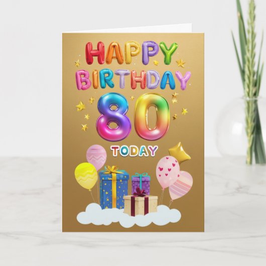 ハッピー80誕生日 カード (正面)