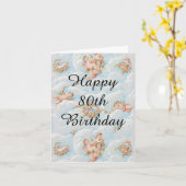 ハッピー80誕生日。 カード (黄色い花)