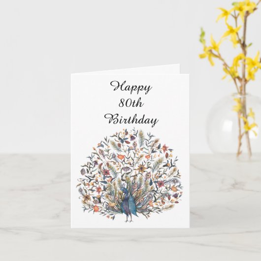 ハッピー80誕生日 カード (黄色い花)