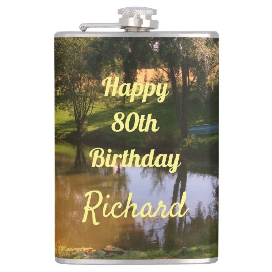 ハッピー80誕生日 フラスク (正面)