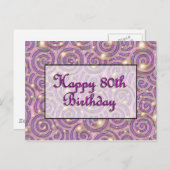 ハッピー80誕生日 ポストカード (正面/裏面)