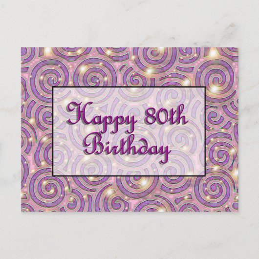 ハッピー80誕生日 ポストカード (正面)