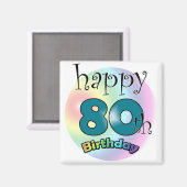 ハッピー80誕生日 マグネット (正面/裏面)