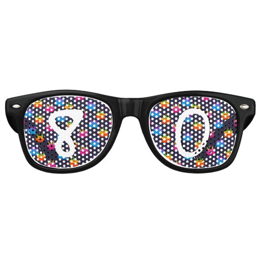 ハッピー80誕生日 レトロサングラス (正面)