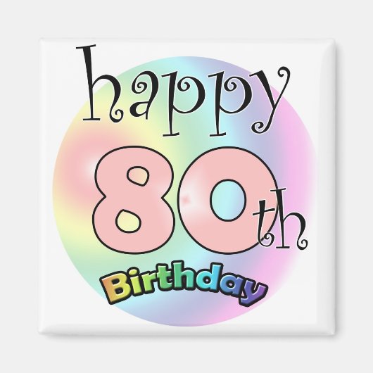 ハッピー80誕生日（ローゼ） マグネット (正面)