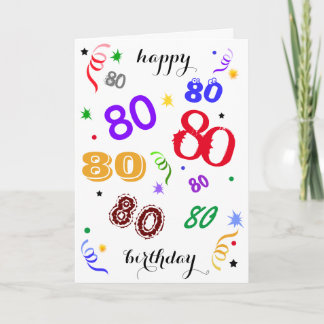 ハッピー80誕生日- Wowza!二つ折りグリーティングカード カード
