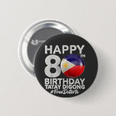 ハッピー80th誕生日タタイディゴンデュテルテPRRD 缶バッジ (正面&裏面)