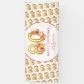 ハッピー80th誕生日パーティーフローラ金ゴールド番号80 横断幕 (縦)