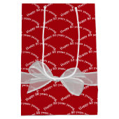 ハッピー80th誕生日ボウオンレッド ミディアムペーパーバッグ (裏面)