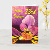 ハッピー83誕生日フラワーパンジー カード (黄色い花)