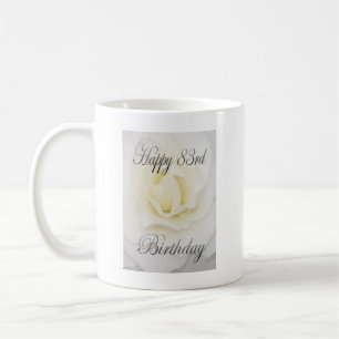 ハッピー83誕生日白花 コーヒーマグカップ