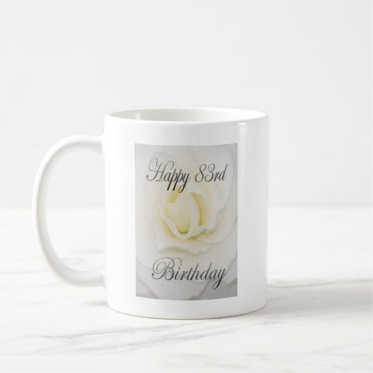 ハッピー83誕生日白花 コーヒーマグカップ (左)