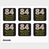 ハッピー84誕生日&メリークリスマス,名前をカスタムする スクエアシール (シート)