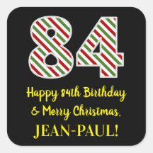 ハッピー84誕生日&メリークリスマス，名前をカスタムする