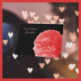 ハッピー85誕生日グリーティングカードコーラルピンクローズ カード