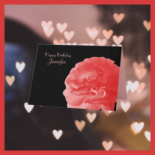 ハッピー85誕生日グリーティングカードコーラルピンクローズ カード