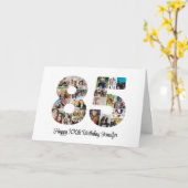 ハッピー85誕生日番号85カスタムフォトコラージュ カード (黄色い花)