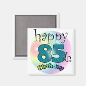 ハッピー85誕生日（ブルーウ） マグネット (正面/裏面)