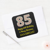 ハッピー85誕生日&メリークリスマス,名前をカスタムする スクエアシール (封筒)