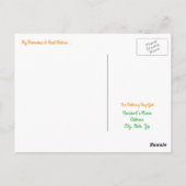 ハッピー85th誕生日はがき – オレンジとグリーン ポストカード (裏面)