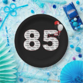 ハッピー85th誕生日オンブラック紙プレート ペーパープレート (パーティー)