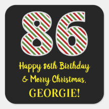 ハッピー86誕生日&メリークリスマス，名前をカスタムする