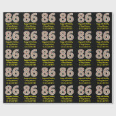 ハッピー86誕生日&メリークリスマス，名前をカスタムする ラッピングペーパー (フラット)