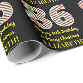 ハッピー86誕生日&メリークリスマス，名前をカスタムする ラッピングペーパー (ロールコーナー)