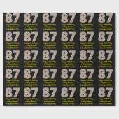 ハッピー87誕生日&メリークリスマス，名前をカスタムする ラッピングペーパー (フラット)