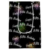 ハッピー88誕生日花火（ブラック） ミディアムペーパーバッグ (裏面)