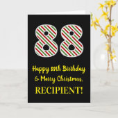 ハッピー88誕生日&メリークリスマス,名前をカスタムする カード (黄色い花)