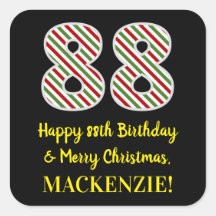 ハッピー88誕生日&メリークリスマス，名前をカスタムする